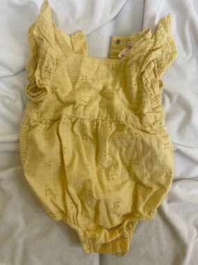 Cat & Jack Yellow Eyelet Baby Playsuit